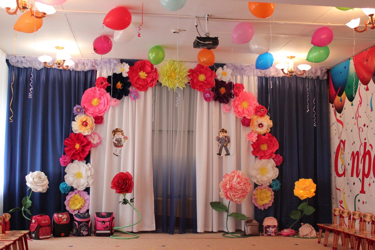 Оформление зала на выпускной в детском саду своими руками шарами