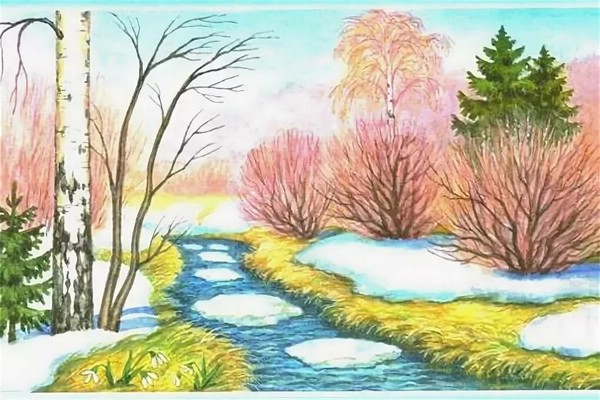 Конспект по рисованию «Весенний лес»