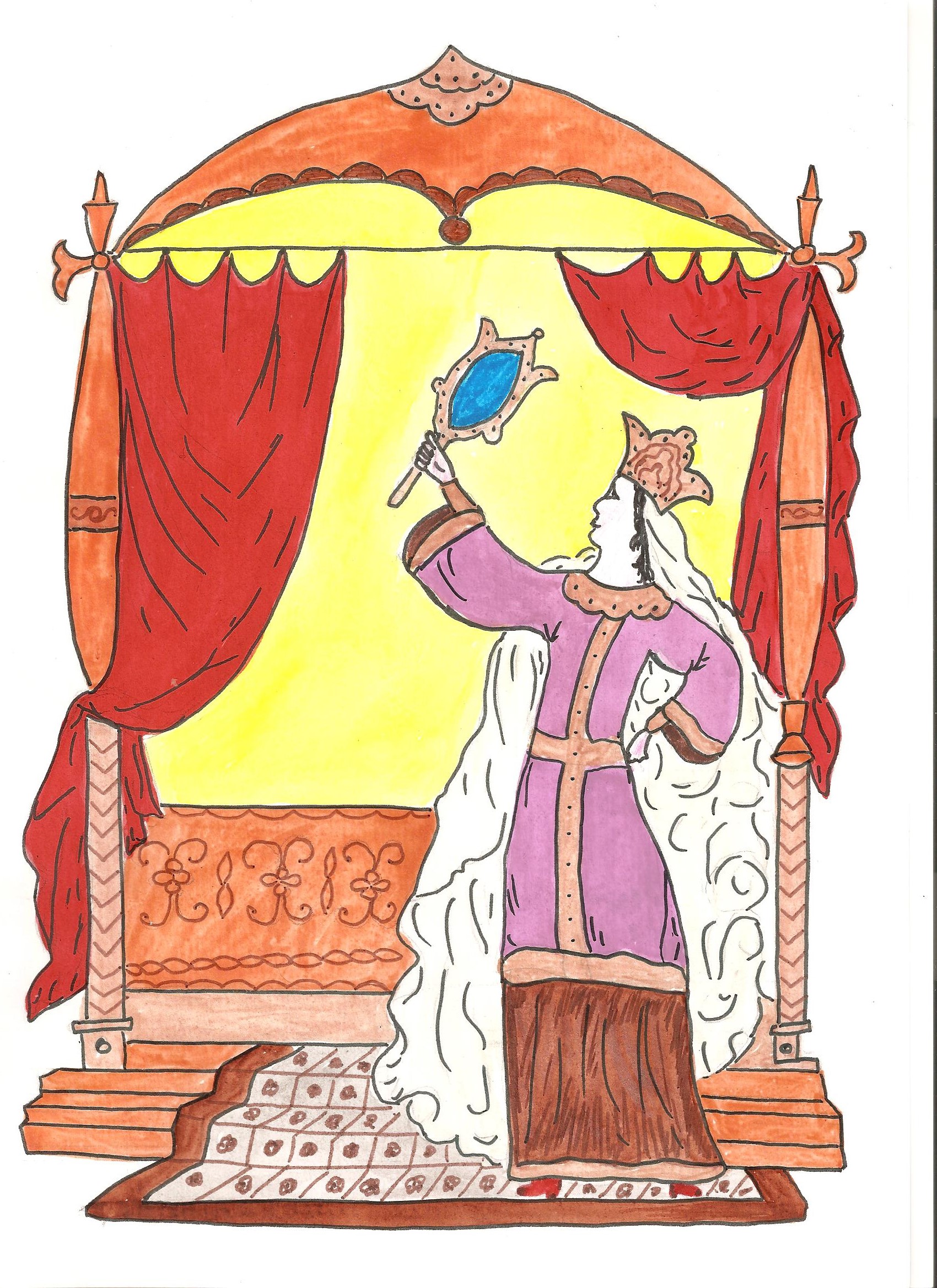 Сказка о мёртвой царевне и семи богатырях царица с зеркальцем