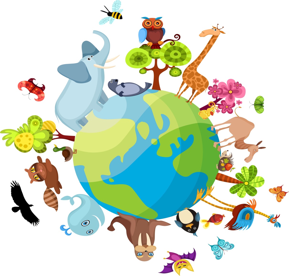 Планета с животными и растениями
